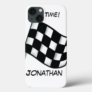 Case-Mate iPhone Case Race Noir Blanc À damiers Nom du drapeau Personnal