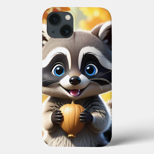Coques Case-Mate iPhone Racon de style Cute Kawaii tenant un gland (Verso)