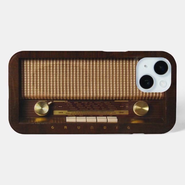 Coques Case-Mate iPhone radio en bois vintage (Verso (horizontal))