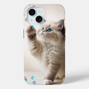 Coque Case-Mate iPhone Ragdoll Kitten Jouer Avec Des Bulles De Savon
