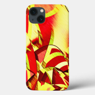 Case-Mate iPhone Case Raies jaunes sur l'image rouge, floutée