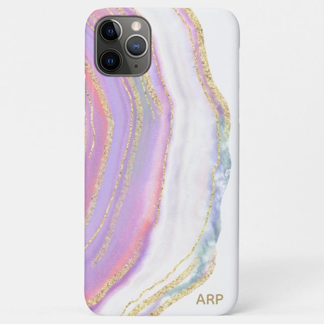Coques Case-Mate iPhone *~* Rainbow Agate Gold Parties scintillant Pastel  (Dos)