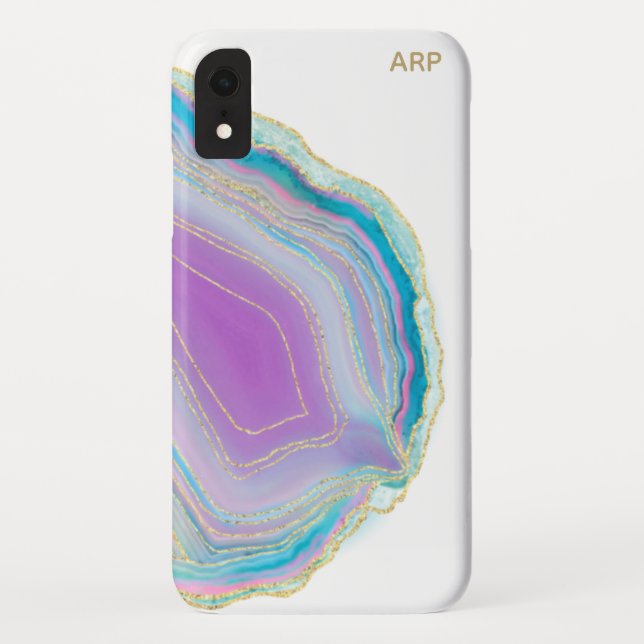 Coques Case-Mate iPhone *~* Rainbow Agate Gold Parties scintillant Pastel  (Dos)