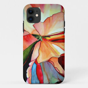 Coque iPhone 11 Rainbow Begonia flower watercolour original