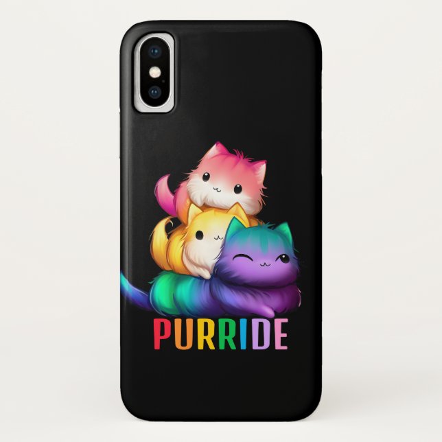 Coques Case-Mate iPhone Rainbow Cats Purride Black (Dos)