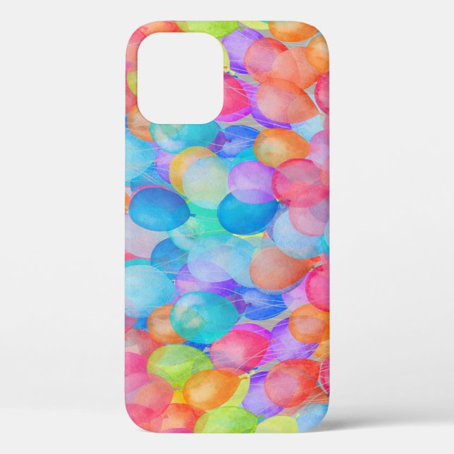 Coques Case-Mate iPhone Rainbow Dreams : Watercolor Balloon Art (Verso)