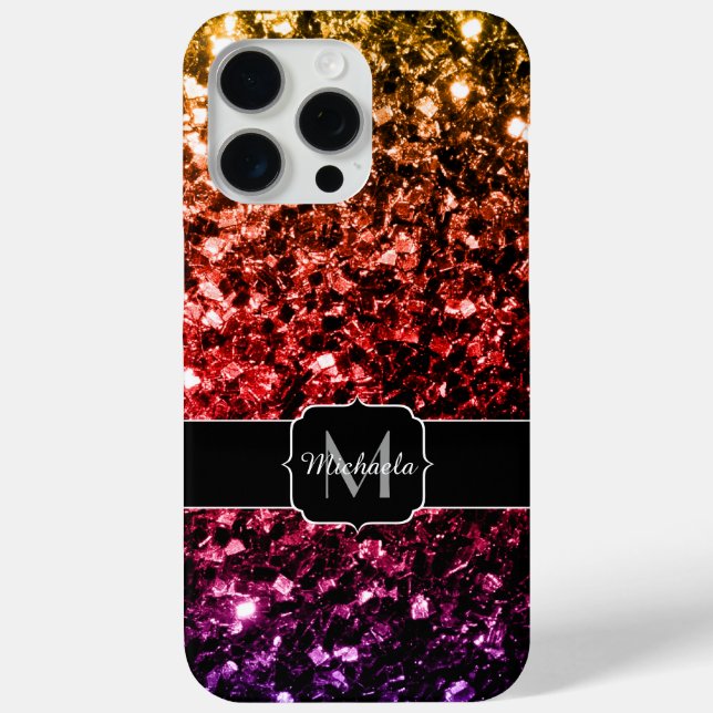 Coques Case-Mate iPhone Rainbow faux parties scintillant scintille bling M (Verso)
