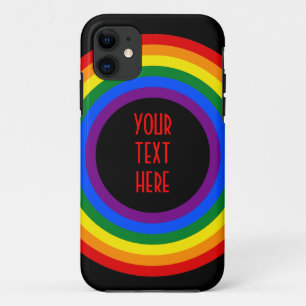 Coque Case-Mate Pour iPhone RAINBOW FLAG BUTTON + your sign or text
