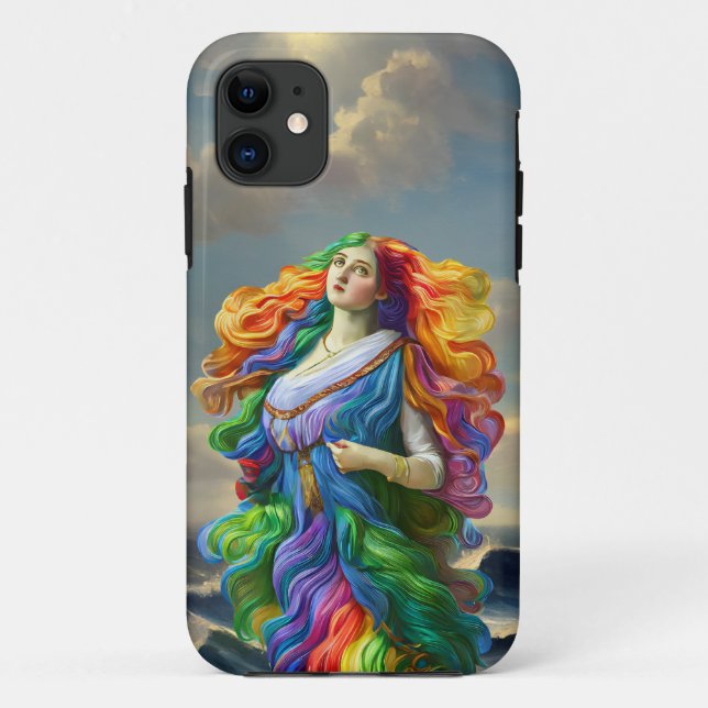 Coques Case-Mate iPhone Rainbow Goddess peinture numérique art original (Dos)