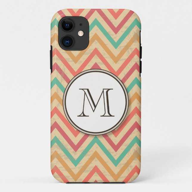 Coques Case-Mate iPhone Rainbow Grunge Zigzag Chevrons (Dos)
