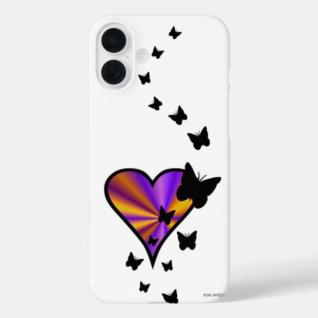 Coques Case-Mate iPhone Rainbow heart and Butterfly (Verso)