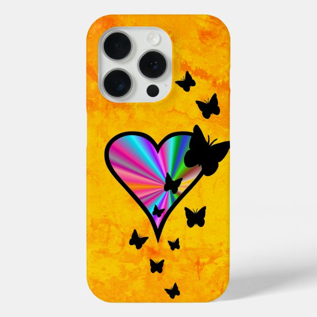 Coques Case-Mate iPhone Rainbow heart and Butterfly (Verso)