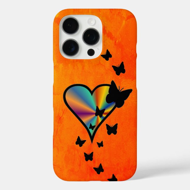 Coques Case-Mate iPhone Rainbow heart and Butterfly (Verso)
