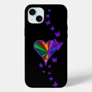Coque Case-Mate iPhone Rainbow heart and Butterfly