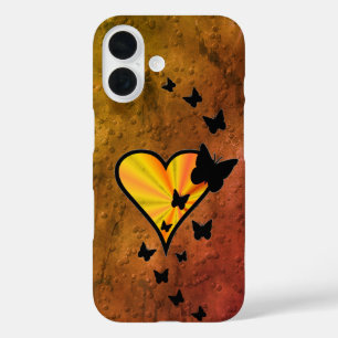 Coque Pour iPhone 16 Rainbow heart and Butterfly