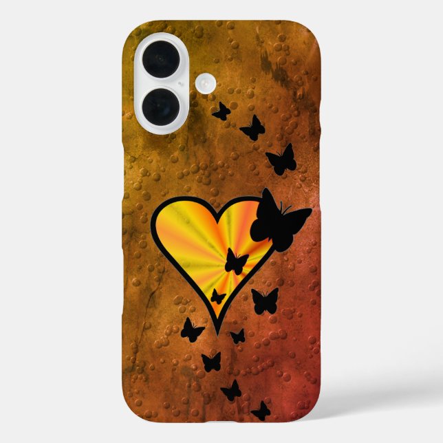 Coques Case-Mate iPhone Rainbow heart and Butterfly (Verso)