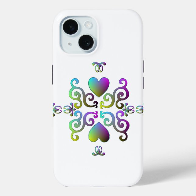 Coques Case-Mate iPhone Rainbow Heart et Lily (Verso)