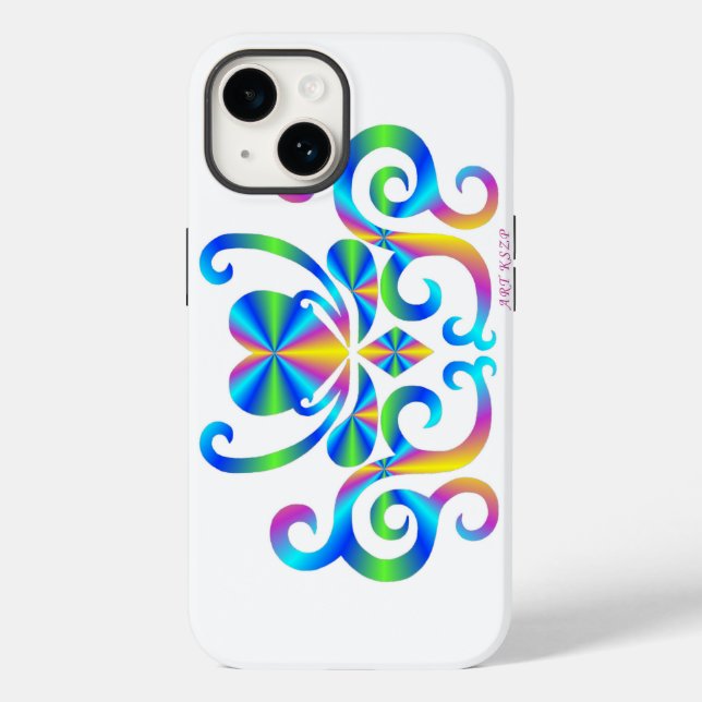 Coques Case-Mate iPhone Rainbow Heart et Lily (Verso)