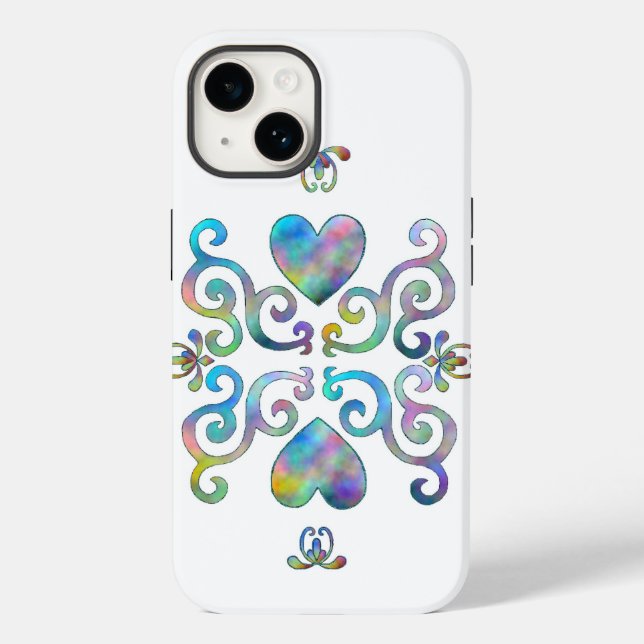 Coques Case-Mate iPhone Rainbow Heart et Lily (Verso)