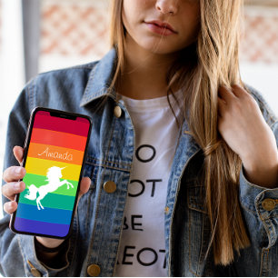 Case-Mate iPhone Case Rainbow Motif blanc Unicorne personnalisée
