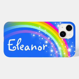 Coques Pour iPhone Rainbow personnalisé ajouter votre nom bleu ciel