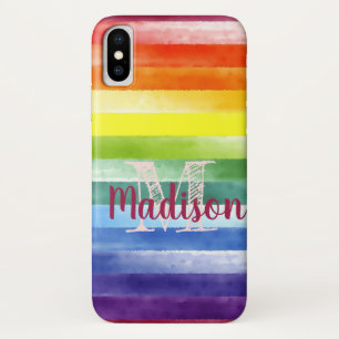 Case-Mate iPhone Case Rainbow Pride raypes colorées amusant Nom initial
