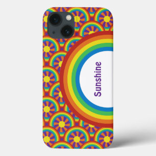 Case-Mate iPhone Case Rainbows style années 70 et Motif graphique Sun