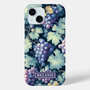 Coque Case-Mate iPhone Raisins violets Feuilles verts Personnalisés