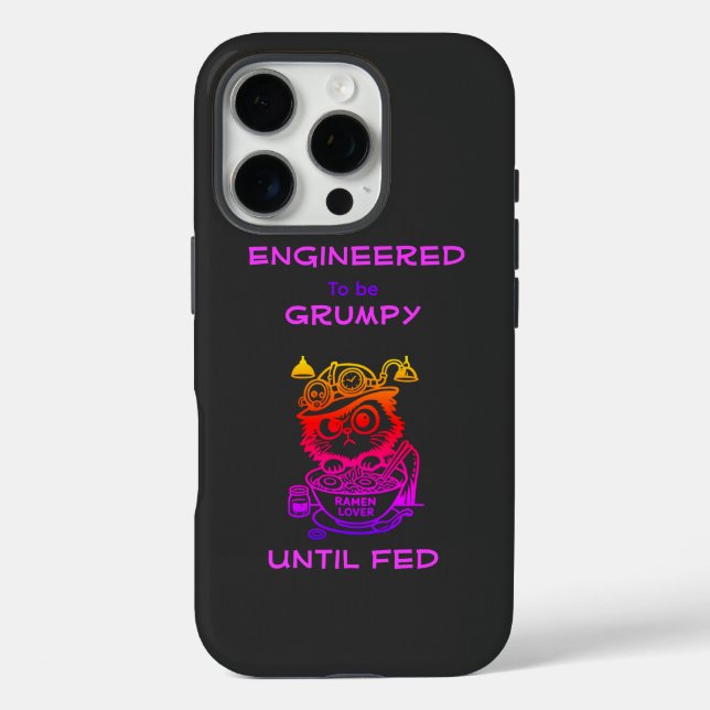 Coques Case-Mate iPhone : Ramen Cat Steampunk Drôle Anime iPhone 16 Pro (Verso)