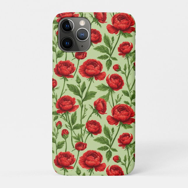 Coques Case-Mate iPhone Ranunculus Écarlate en Fleur ✨ Élégance Florale Vi (Dos)