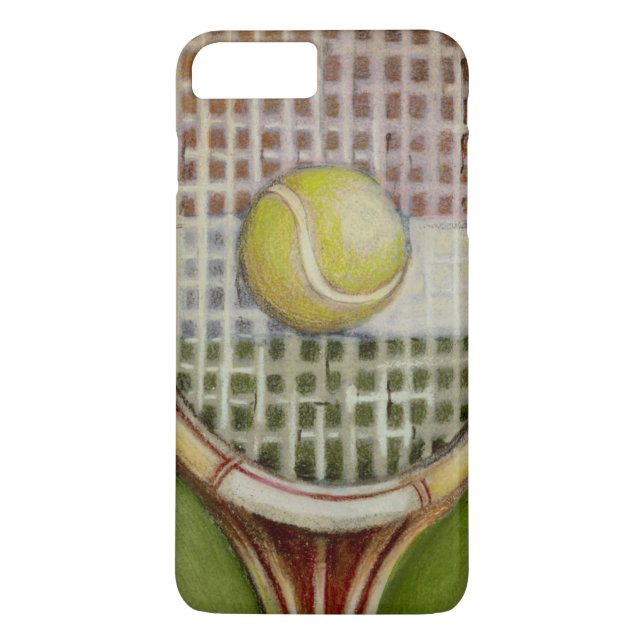 Coques Case-Mate iPhone Raquette de tennis avec balle posée sur le court (Dos)