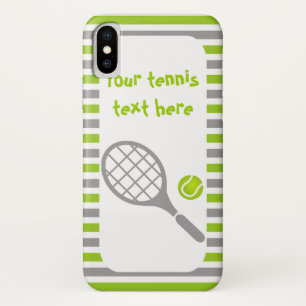 Coque Case-Mate Pour iPhone Raquette de tennis et rayures vert boule