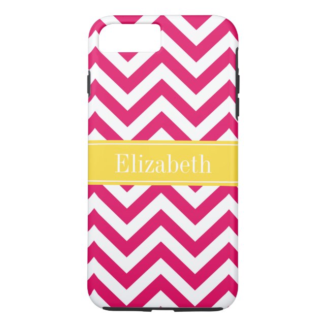 Coques Case-Mate iPhone Raspberry Lg Chevron Ananas Nom Monogramme (Dos)