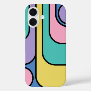 Coque Pour iPhone 16 Rationalisation Moderne Style rétro Design géométr