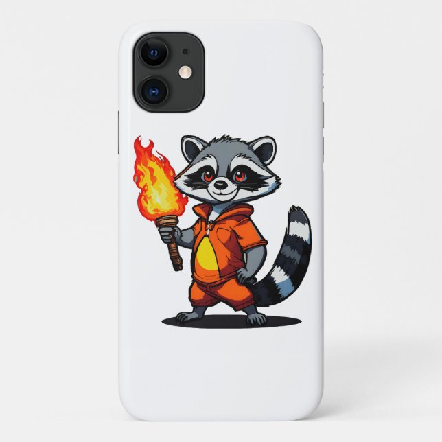 Coques Case-Mate iPhone Raton laveur avec torche (Dos)
