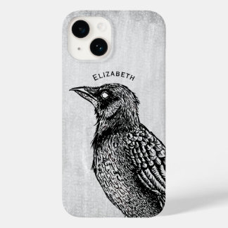 Coque Case-Mate iPhone Raven Gothique Noir Blanc Horreur Ink Nom du dessi