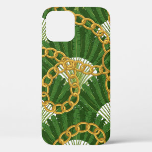 Case-Mate iPhone Case Ravenala madagascariensis et chaînes d'or. Vintag
