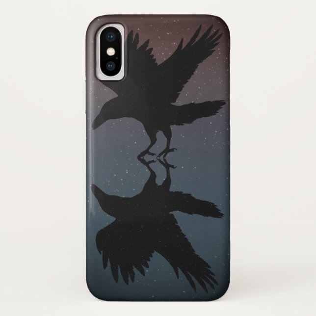 Coques Case-Mate iPhone Ravens Birds Night Starry Sky Grunge (Dos)