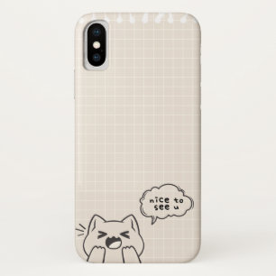 Case-Mate iPhone Case Ravi de vous voir : un design de chat parlant char