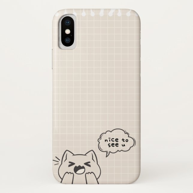 Coques Case-Mate iPhone Ravi de vous voir : un design de chat parlant char (Dos)