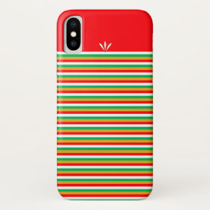 Case-Mate iPhone Case Rayé Vert Rouge Blanc Doré