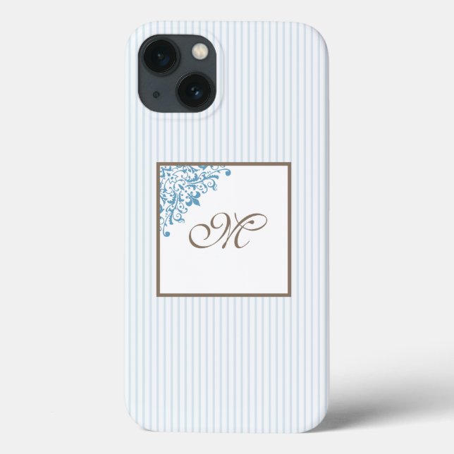 Coques Case-Mate iPhone Rayo bleu français Fleur de Lis Monogramme Script  (Verso)
