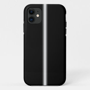 Coque iPhone 11 Rayure blanche fanée sur le noir