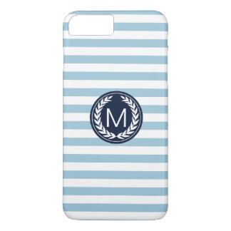 Etui iPhone Case-Mate Rayure bleu-clair avec le monogramme de guirlande
