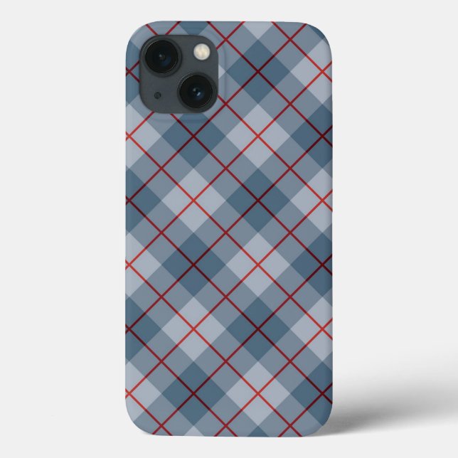 Coques Case-Mate iPhone Rayure Bleu-Rouge de plaid polarisé (Verso)
