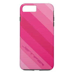 Coque iPhone 8 Plus/7 Plus Rayure cinq diagonale rose avec dur fait sur