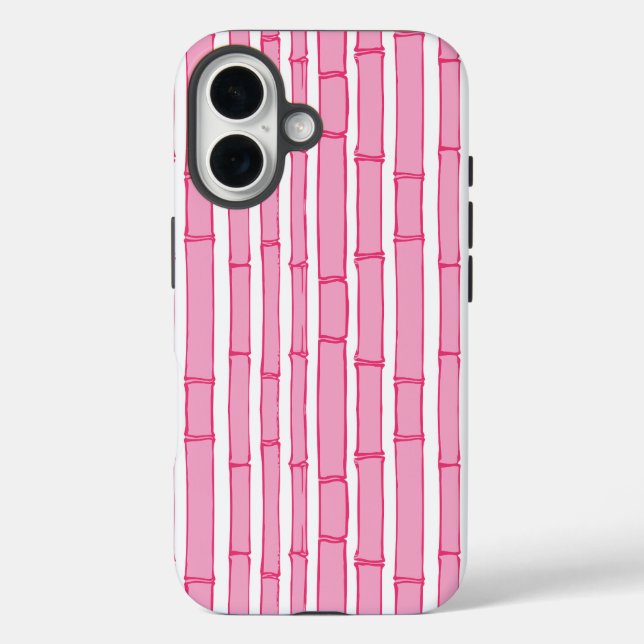Coques Case-Mate iPhone Rayure de bambou Bambooey en rose (Verso)
