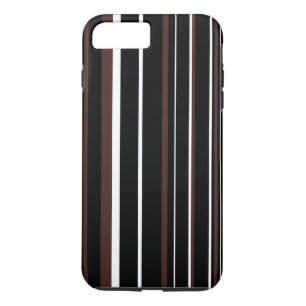 Coque iPhone 8 Plus/7 Plus Rayure de code-barres noir, marron et blanc