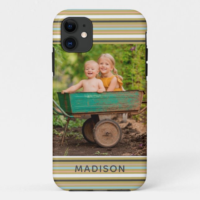 Coques Case-Mate iPhone Rayure Moderne Personnalisée Nom Ajoutez Votre Pro (Dos)