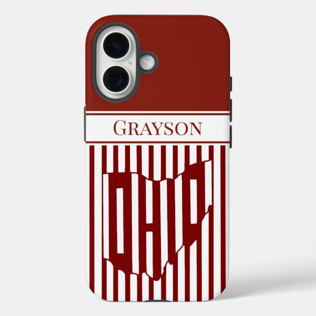 Coques Case-Mate iPhone Rayure rouge de l'Ohio (Verso)